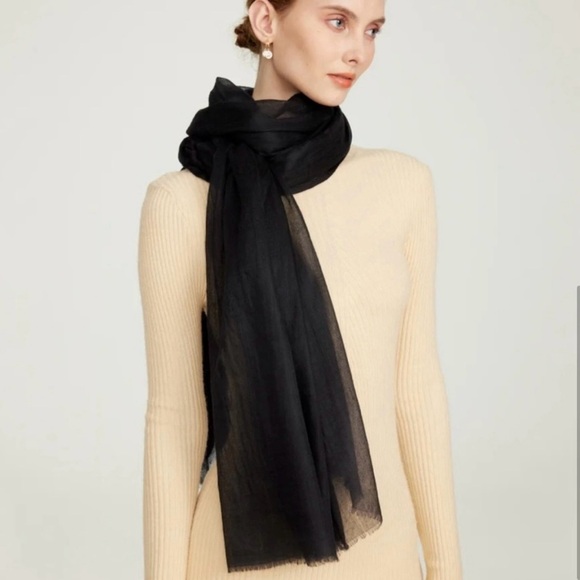 FASHION SCARFS Black Featherlight Scarf
Wrap - Picture 3 of 4